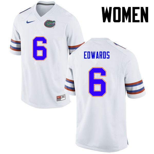Florida Gators Women #6 Brian Edwards College Football White